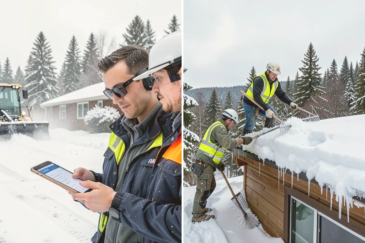 Metal Roof Snow Removal in Bellevue, King County, WA - Identify slide paths and clear the zones beneath the roof