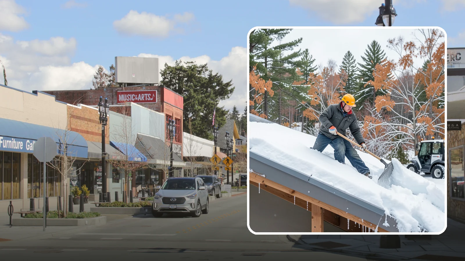 Metal Roof Snow Removal in Bothell, King County, WA - We clear snow from metal roofs safely, managing the sudden slides these slick surfaces are known for.