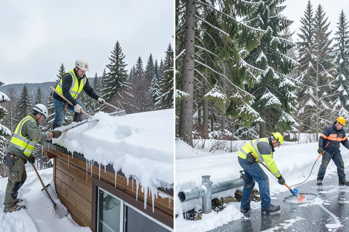 Metal Roof Snow Removal in Buckley, Pierce County, WA - Identify slide paths and clear the zones beneath the roof