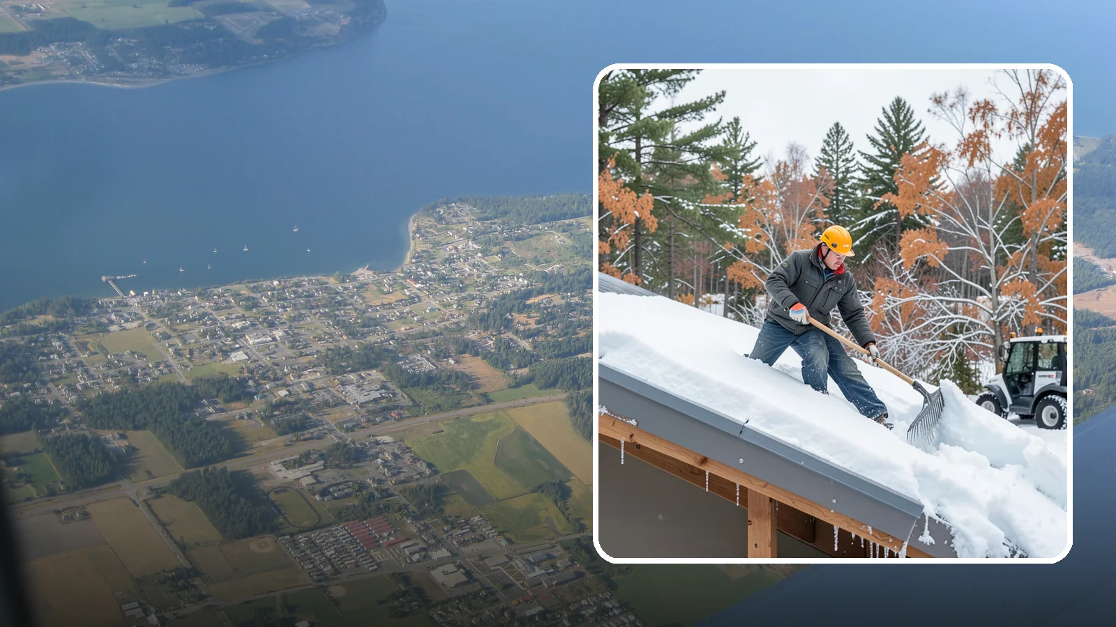 Metal Roof Snow Removal in Coupeville, Island County, WA - We clear snow from metal roofs safely, managing the sudden slides these slick surfaces are known for.