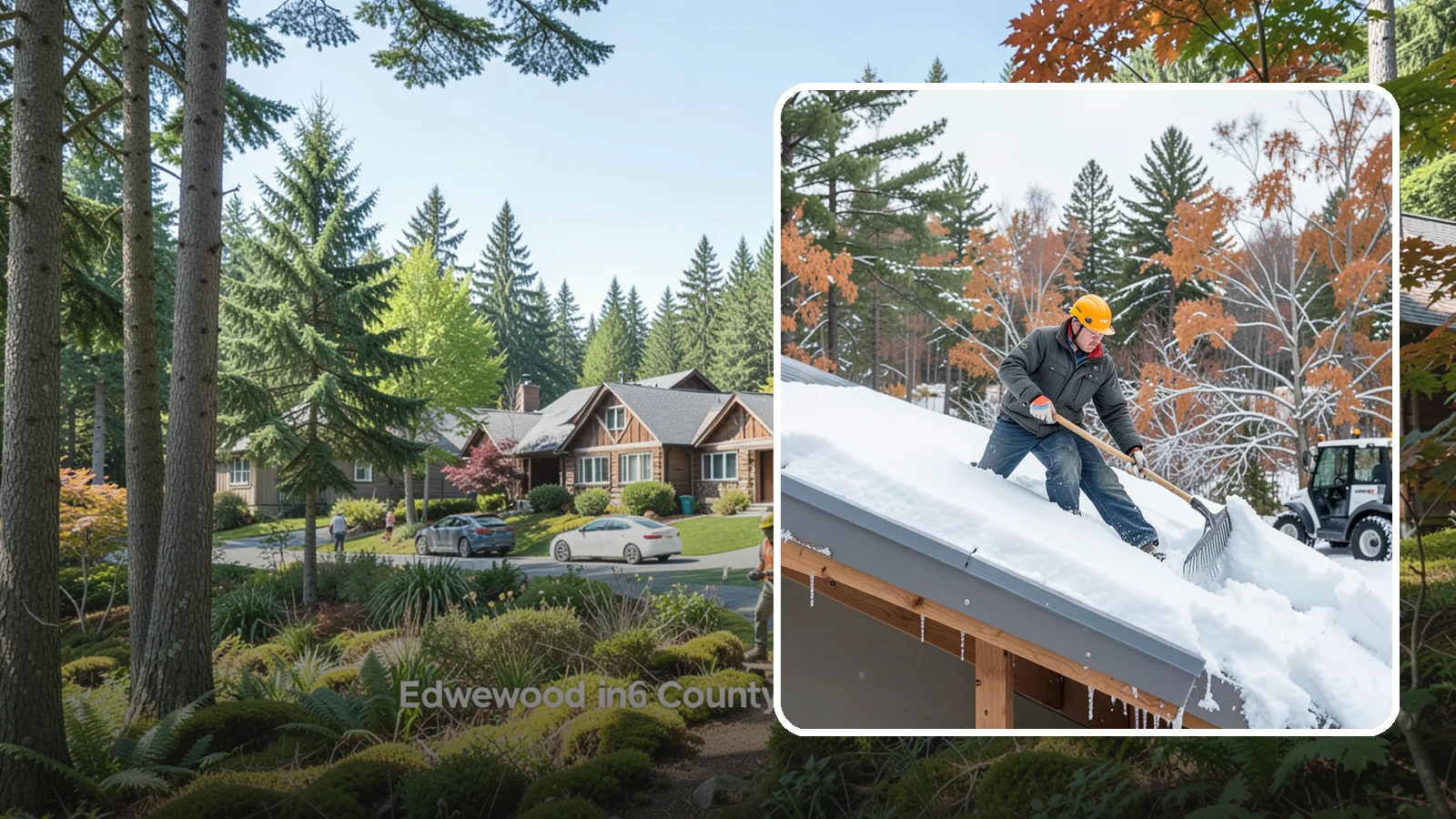 Metal Roof Snow Removal in Edgewood, Pierce County, WA - We clear snow from metal roofs safely, managing the sudden slides these slick surfaces are known for.
