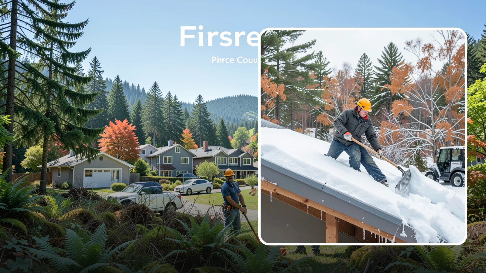 Metal Roof Snow Removal in Fircrest, Pierce County, WA - We clear snow from metal roofs safely, managing the sudden slides these slick surfaces are known for.