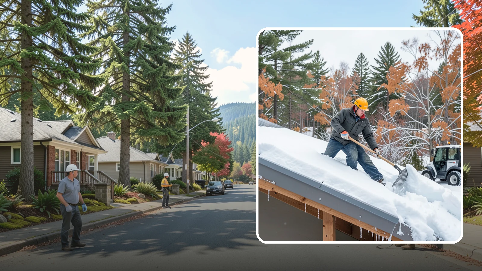 Metal Roof Snow Removal in Hunts Point, King County, WA - We clear snow from metal roofs safely, managing the sudden slides these slick surfaces are known for.