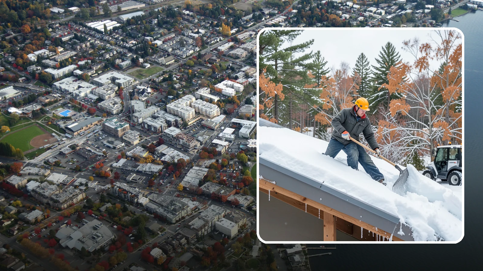 Metal Roof Snow Removal in Kirkland, King County, WA - We clear snow from metal roofs safely, managing the sudden slides these slick surfaces are known for.