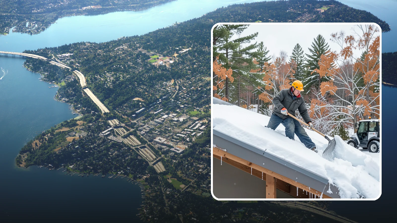 Metal Roof Snow Removal in Mercer Island, King County, WA - We clear snow from metal roofs safely, managing the sudden slides these slick surfaces are known for.
