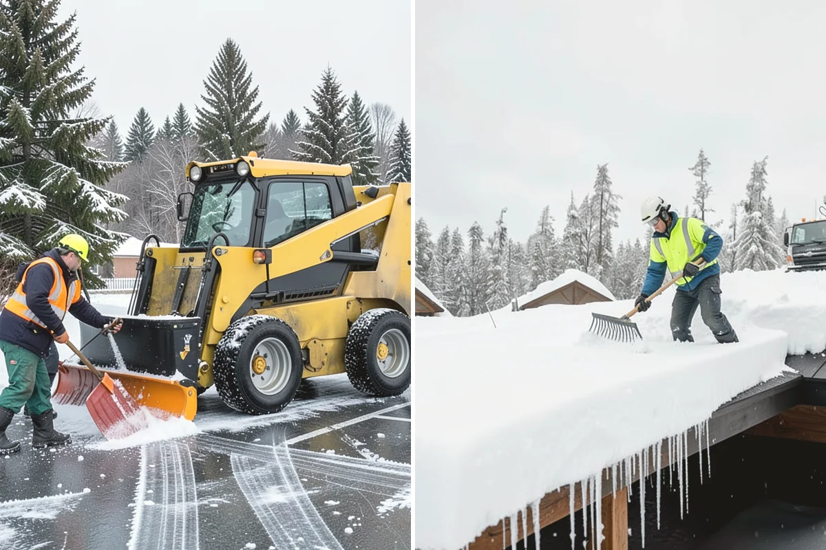 Metal Roof Snow Removal in Mountlake Terrace, Snohomish County, WA - Identify slide paths and clear the zones beneath the roof