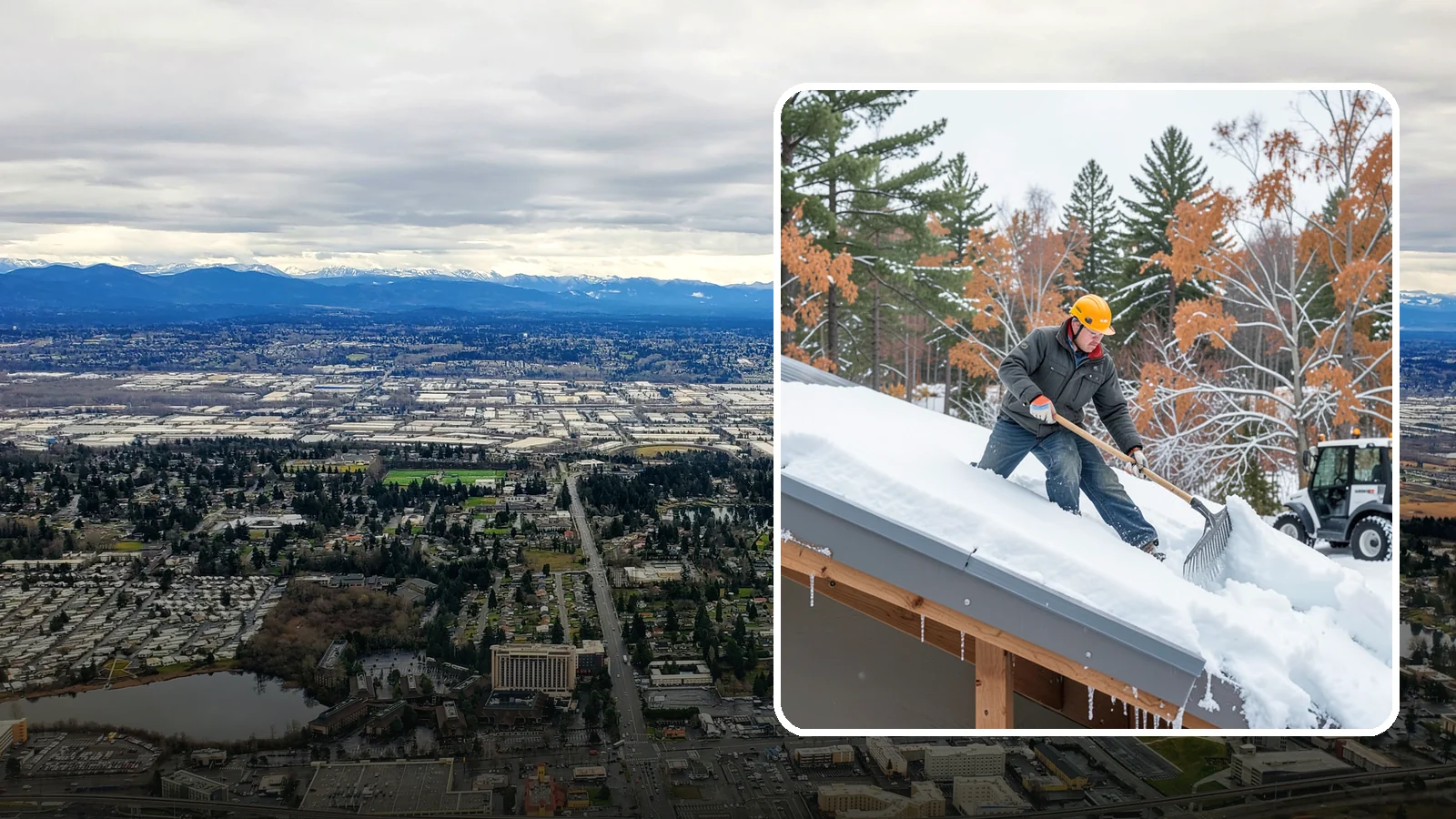 Metal Roof Snow Removal in SeaTac, King County, WA - We clear snow from metal roofs safely, managing the sudden slides these slick surfaces are known for.