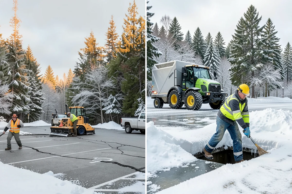Metal Roof Snow Removal in SeaTac, King County, WA - Identify slide paths and clear the zones beneath the roof