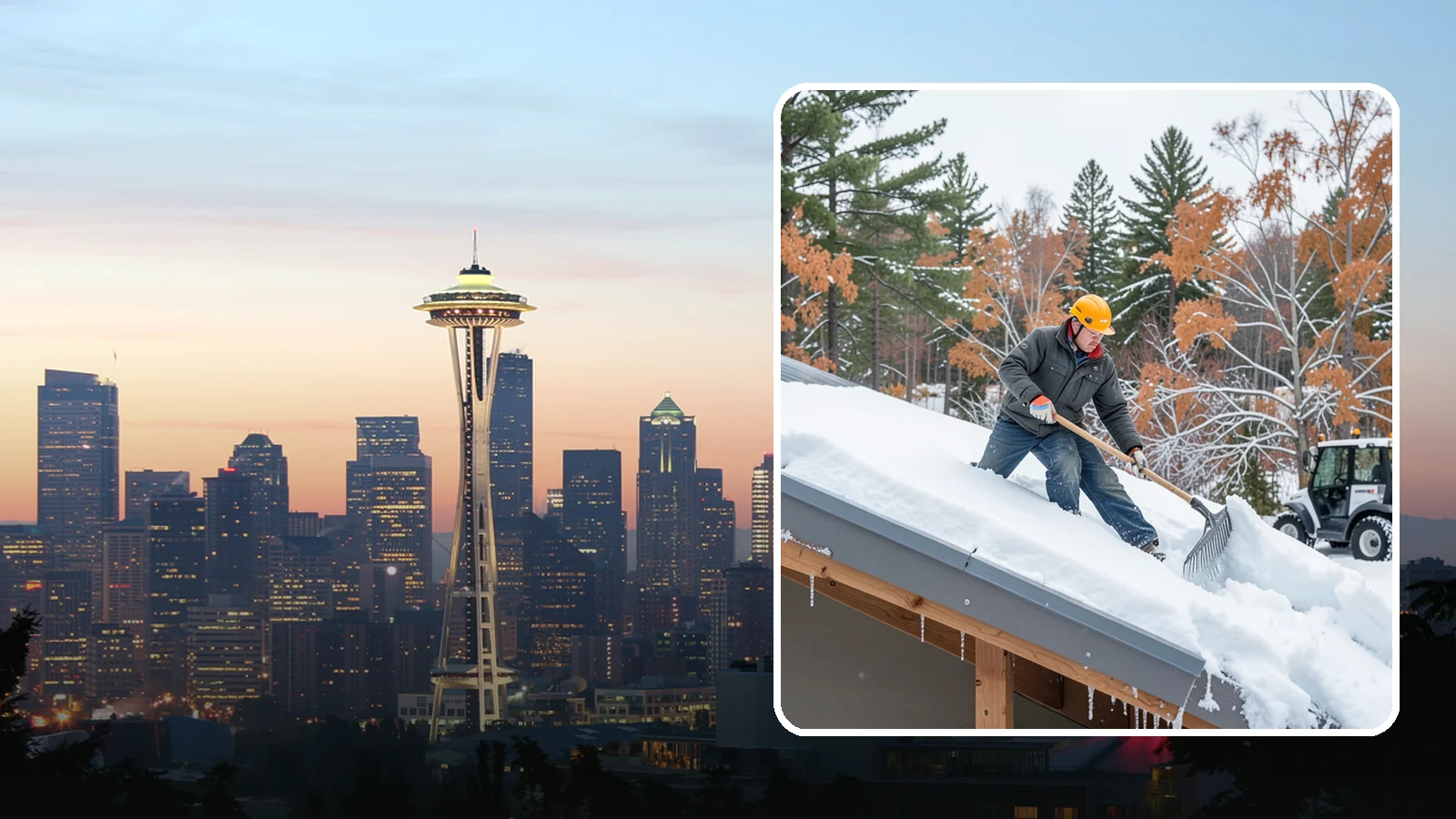 Metal Roof Snow Removal in Seattle, King County, WA - We clear snow from metal roofs safely, managing the sudden slides these slick surfaces are known for.