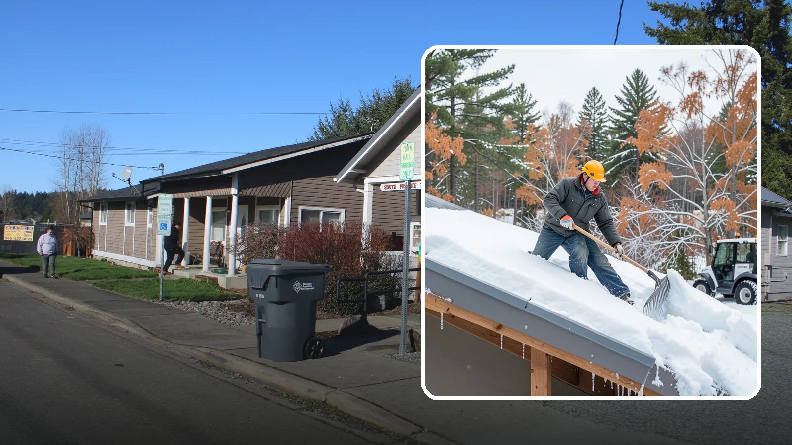 Metal Roof Snow Removal in South Prairie, Pierce County, WA - We clear snow from metal roofs safely, managing the sudden slides these slick surfaces are known for.