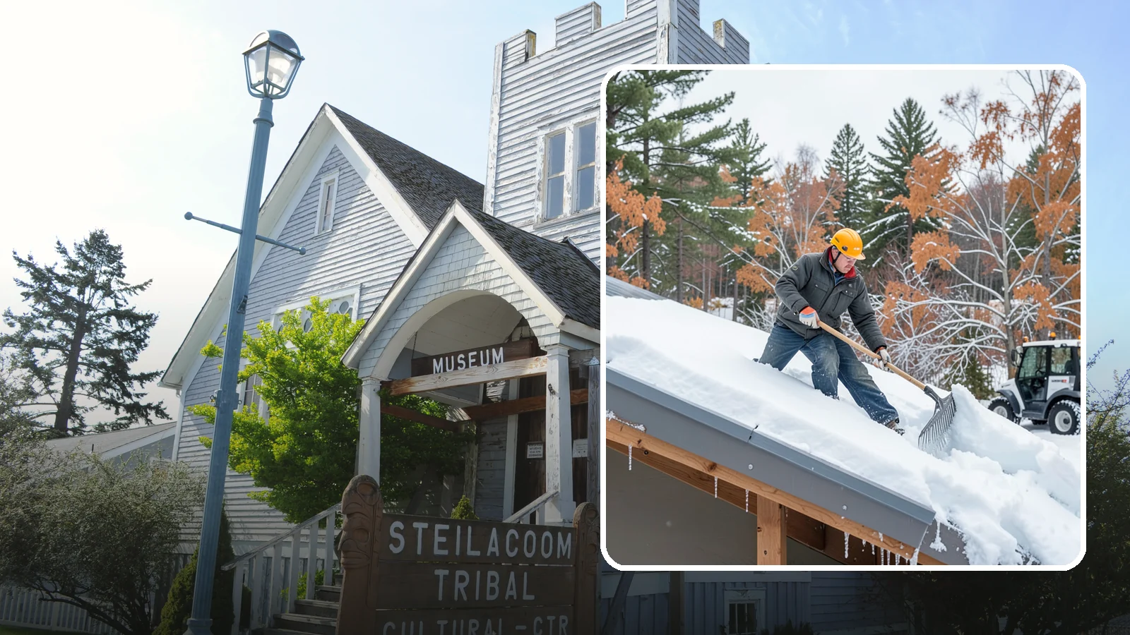 Metal Roof Snow Removal in Steilacoom, Pierce County, WA - We clear snow from metal roofs safely, managing the sudden slides these slick surfaces are known for.