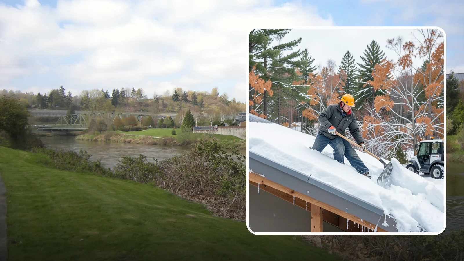 Metal Roof Snow Removal in Tukwila, King County, WA - We clear snow from metal roofs safely, managing the sudden slides these slick surfaces are known for.
