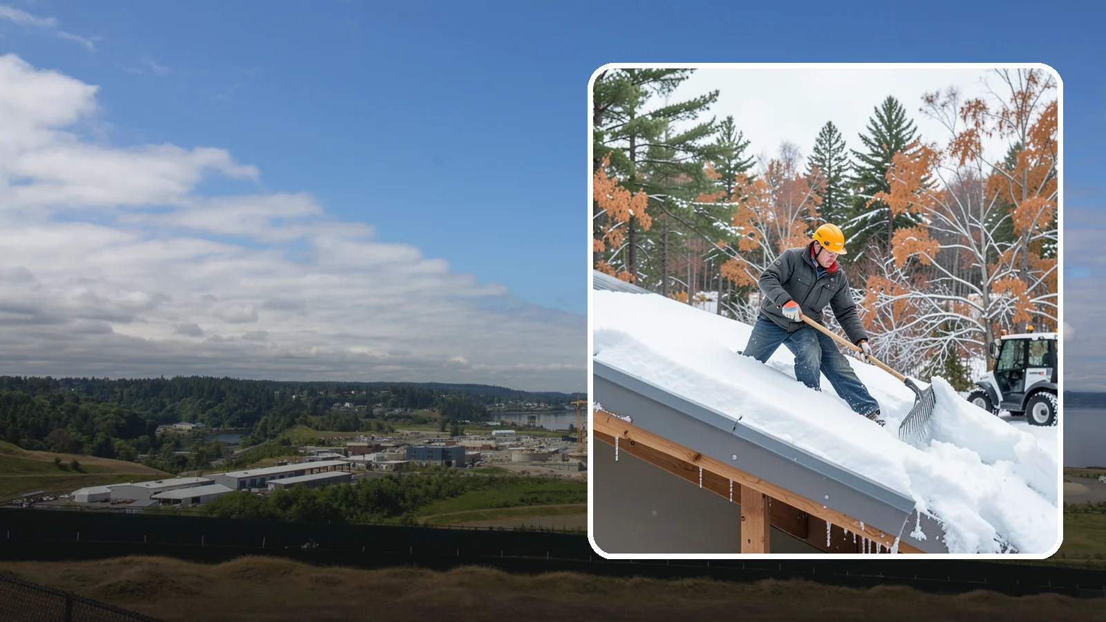 Metal Roof Snow Removal in University Place, Pierce County, WA - We clear snow from metal roofs safely, managing the sudden slides these slick surfaces are known for.