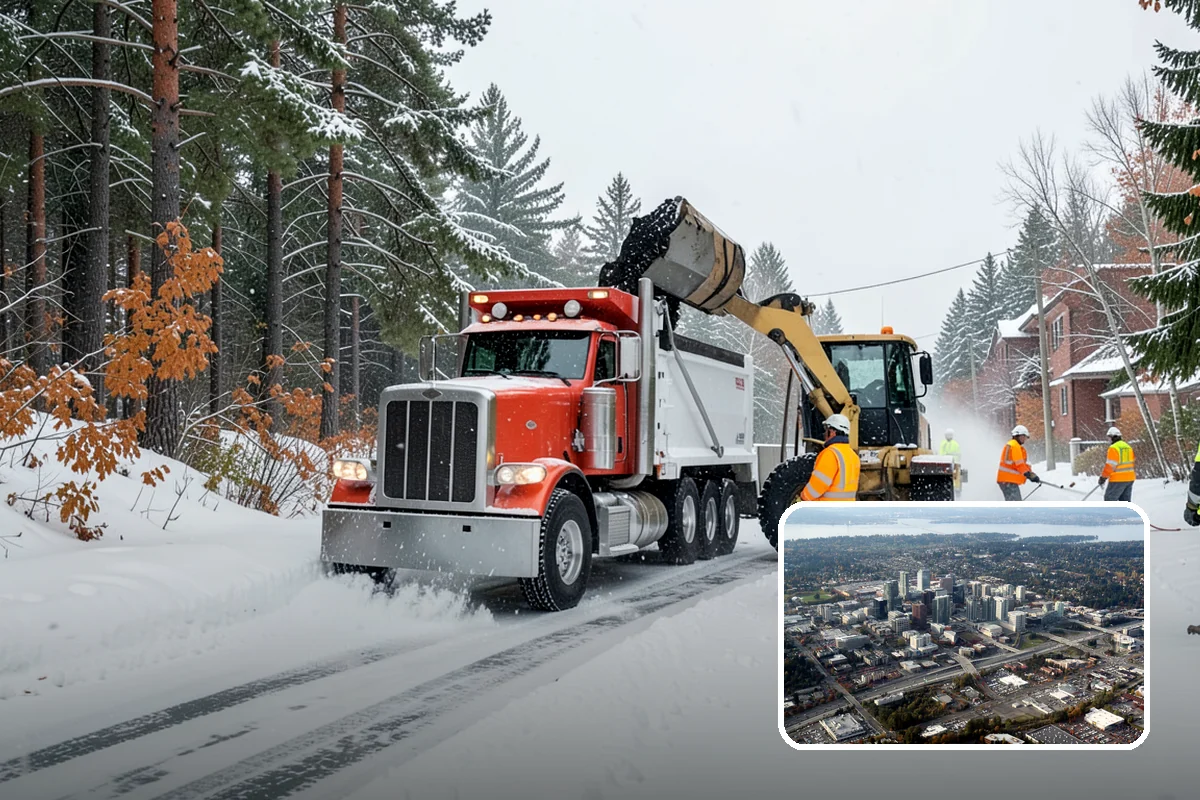 Mobile Home Snow Removal in Bellevue, King County, WA - Sizes equipment to tight community lanes and lots