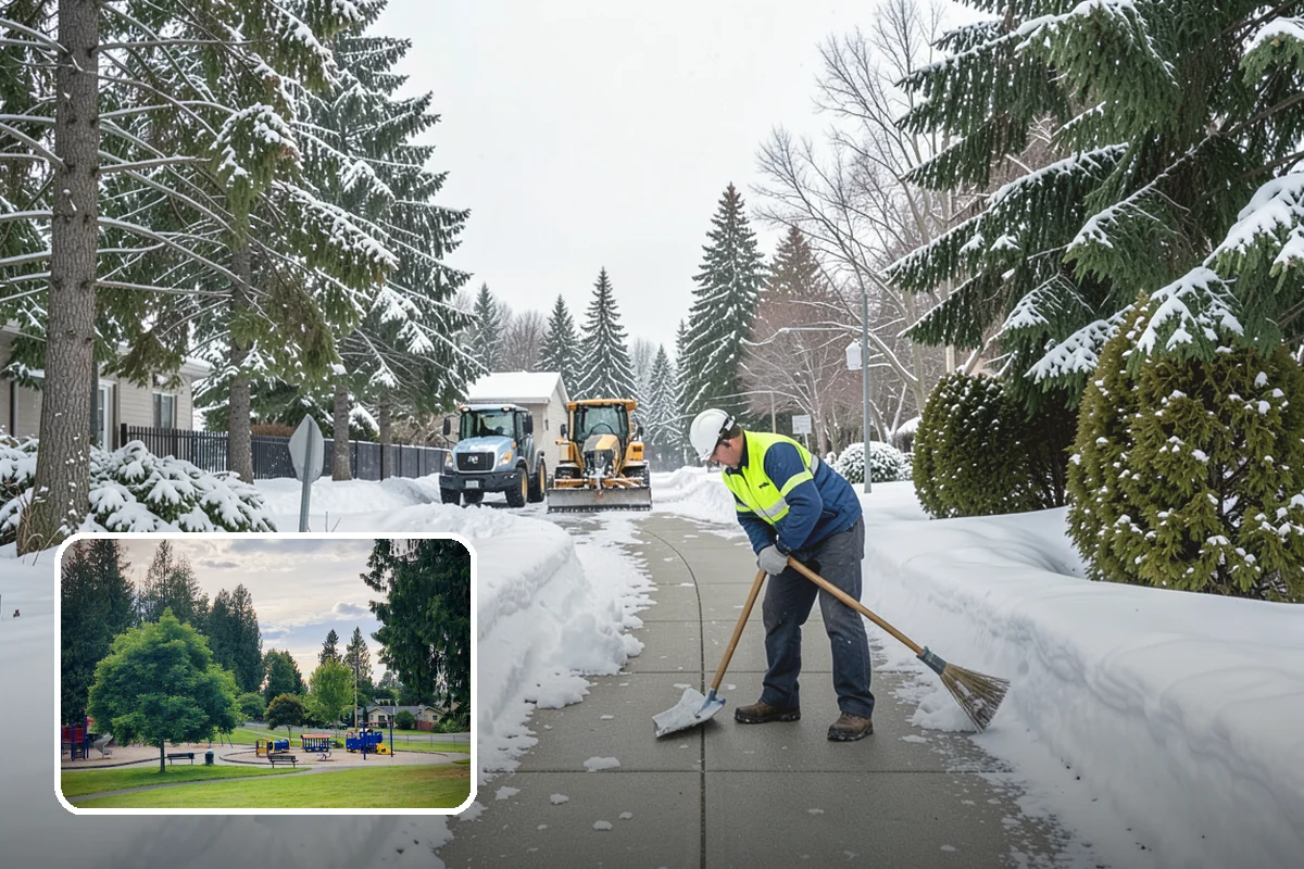 Mobile Home Snow Removal in Bonney Lake, Pierce County, WA - Sizes equipment to tight community lanes and lots