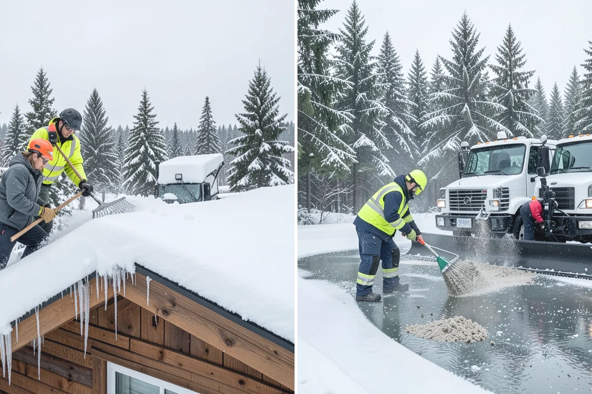Mobile Home Snow Removal in Bonney Lake, Pierce County, WA - We assess lane width, unit spacing, and utility locations