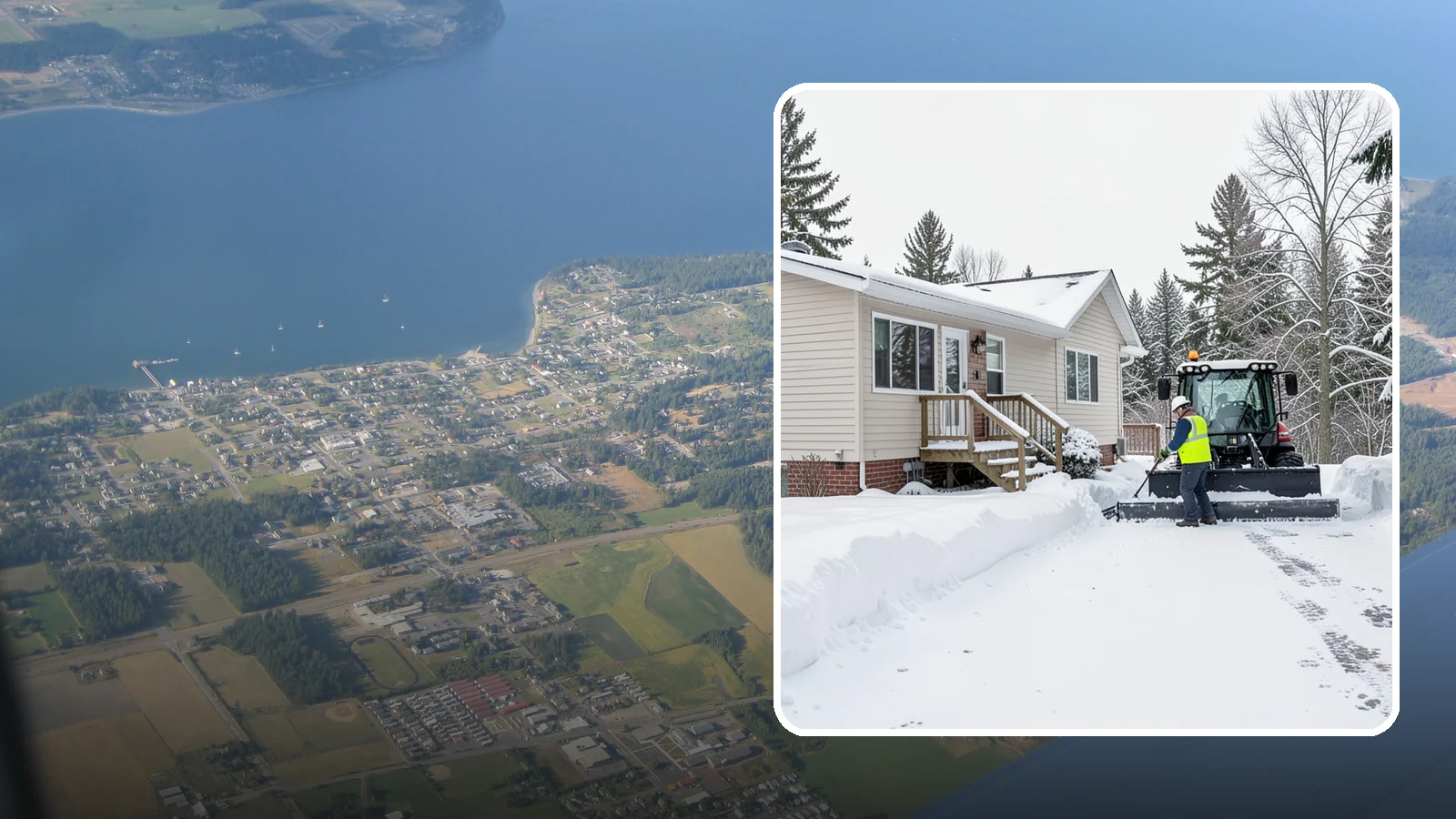 Mobile Home Snow Removal in Coupeville, Island County, WA - We clear driveways, steps, and skirted access for mobile and manufactured homes across Western Washington communities.