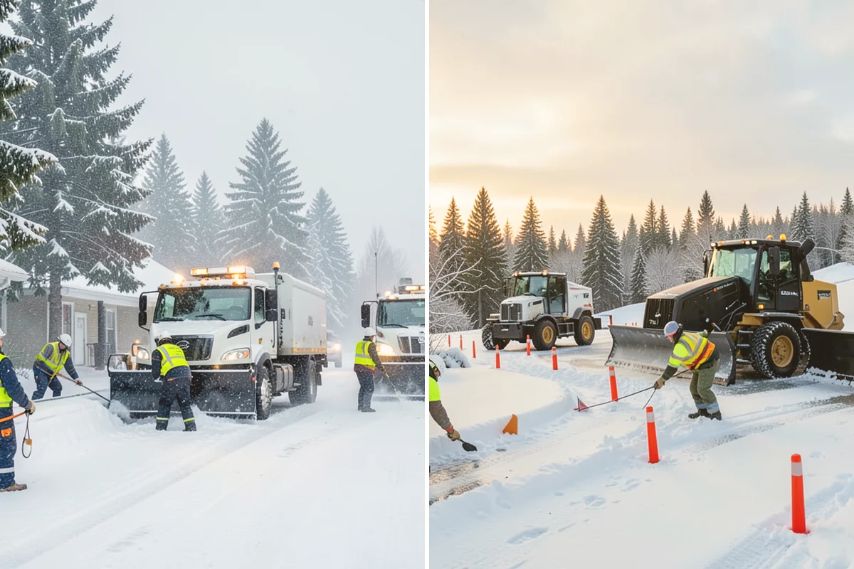 Mobile Home Snow Removal in Eatonville, Pierce County, WA - We assess lane width, unit spacing, and utility locations