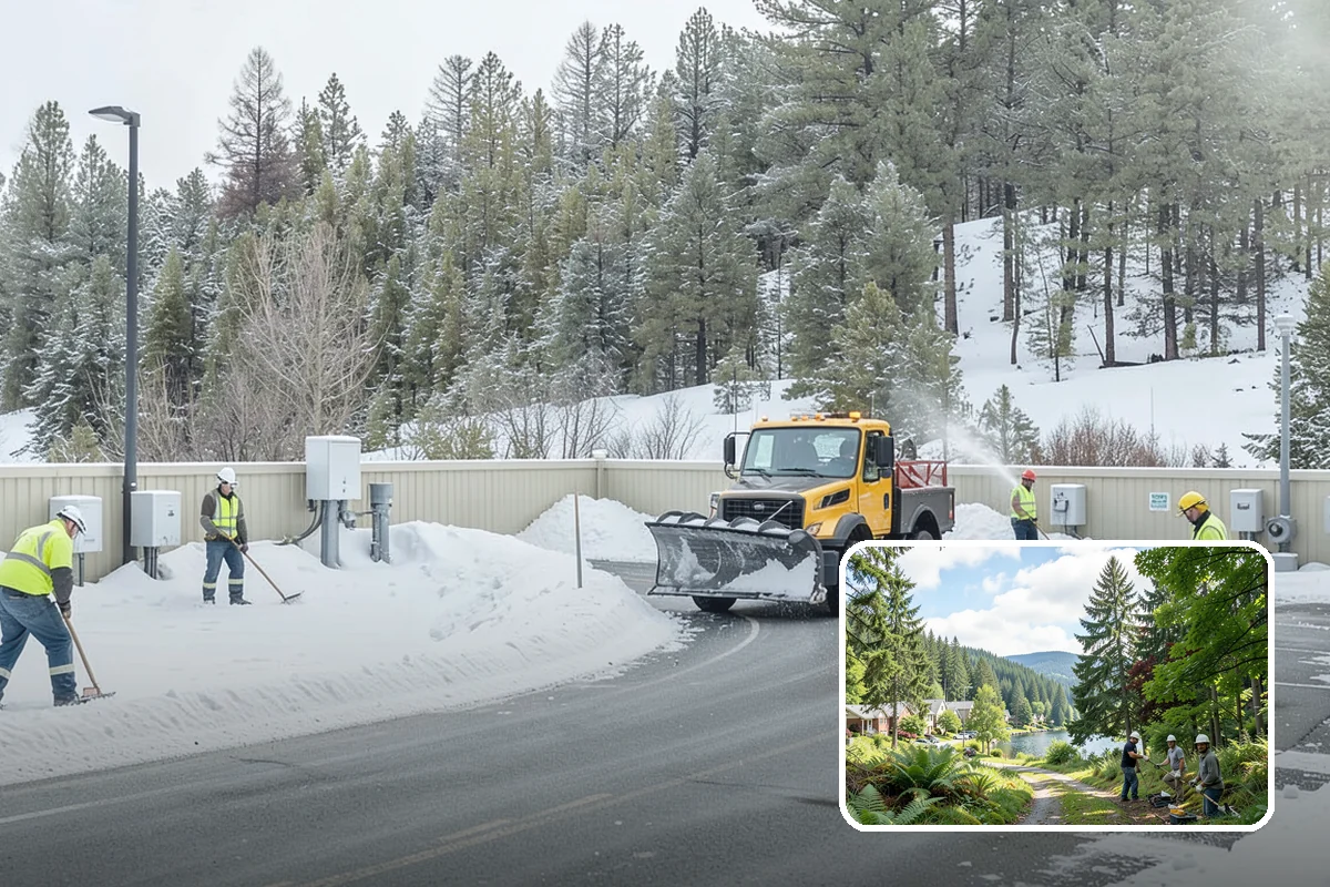 Mobile Home Snow Removal in Lake Forest Park, King County, WA - Sizes equipment to tight community lanes and lots
