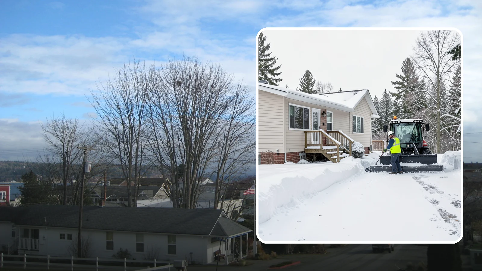 Mobile Home Snow Removal in Langley, Island County, WA - We clear driveways, steps, and skirted access for mobile and manufactured homes across Western Washington communities.