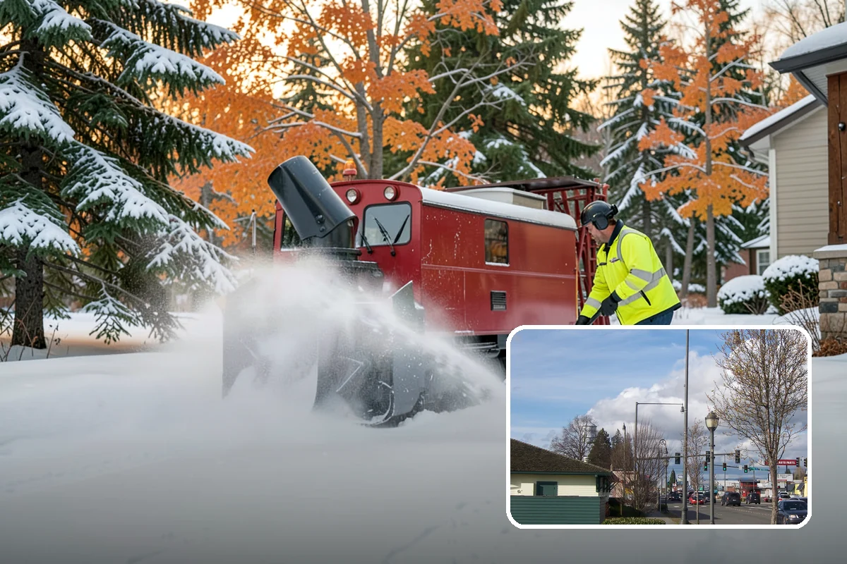 Mobile Home Snow Removal in Marysville, Snohomish County, WA - Sizes equipment to tight community lanes and lots