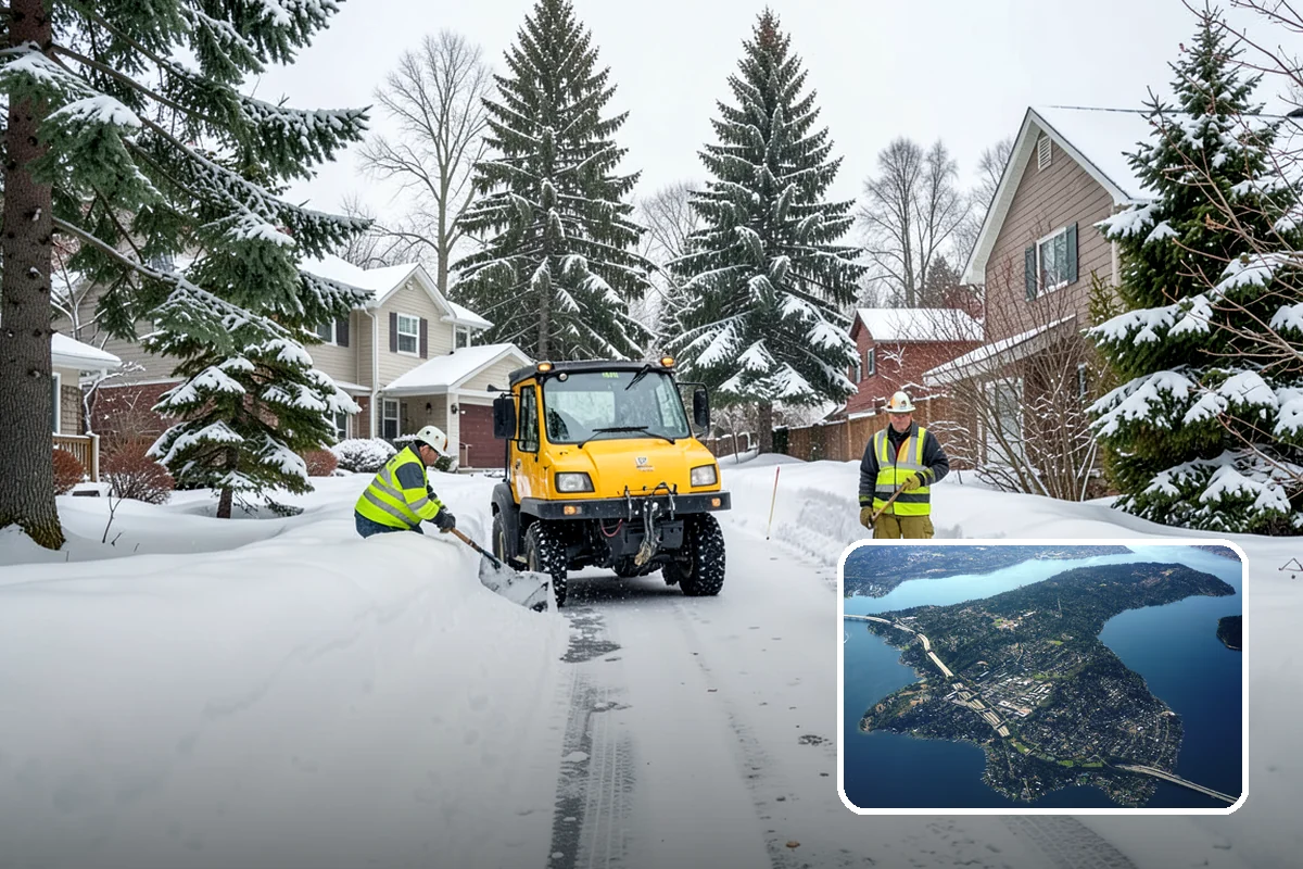 Mobile Home Snow Removal in Mercer Island, King County, WA - Sizes equipment to tight community lanes and lots