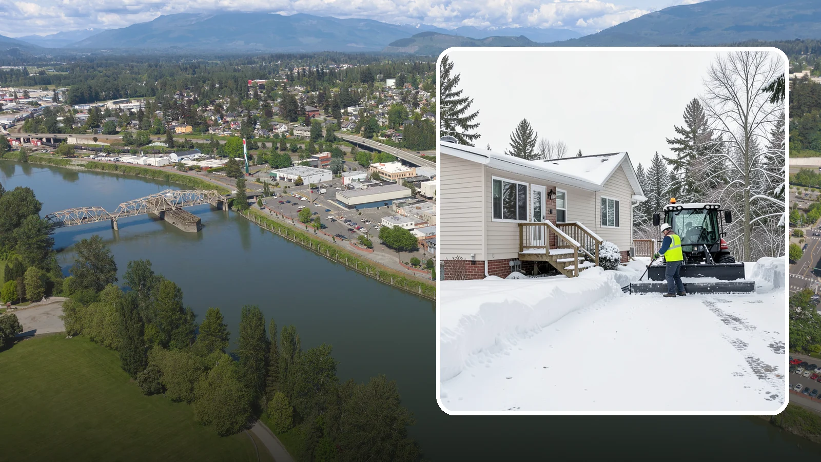 Mobile Home Snow Removal in Mount Vernon, Skagit County, WA - We clear driveways, steps, and skirted access for mobile and manufactured homes across Western Washington communities.
