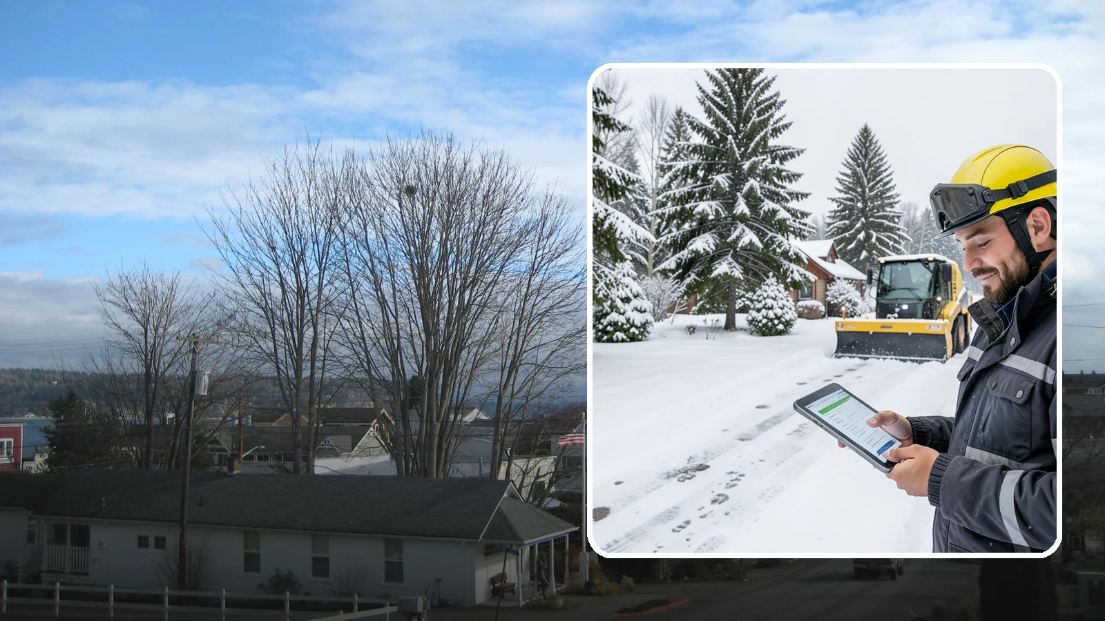 Monthly Snow Contract in Langley, Island County, WA - Winter coverage billed in even monthly installments across the snow season rather than a single lump sum.