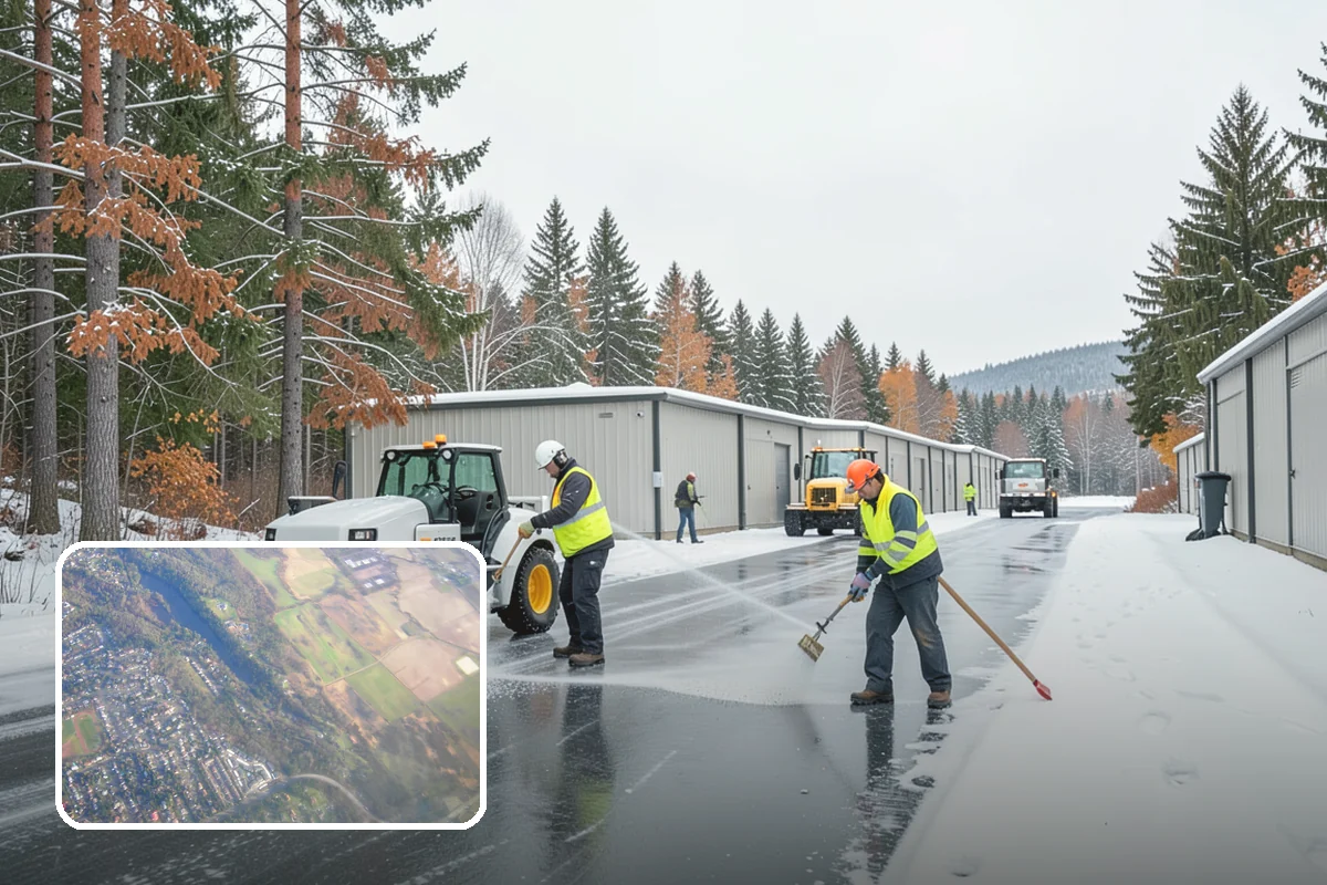 Movie Theater Snow Removal in Algona, King County, WA - Lot cleared and salted before evening showtimes