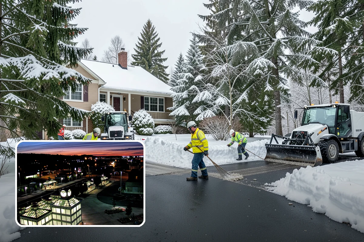 Movie Theater Snow Removal in Auburn, King County, WA - Lot cleared and salted before evening showtimes