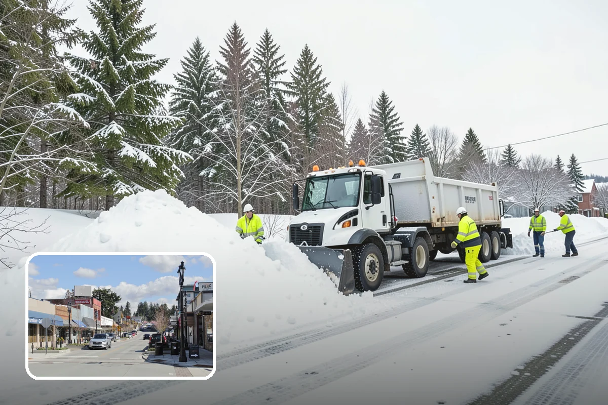 Movie Theater Snow Removal in Bothell, King County, WA - Lot cleared and salted before evening showtimes