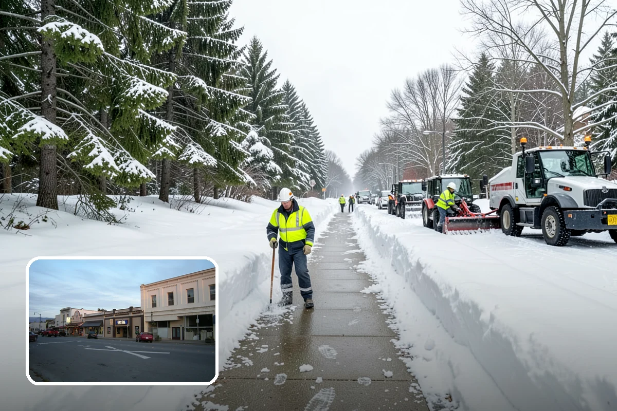 Movie Theater Snow Removal in Burlington, Skagit County, WA - Lot cleared and salted before evening showtimes