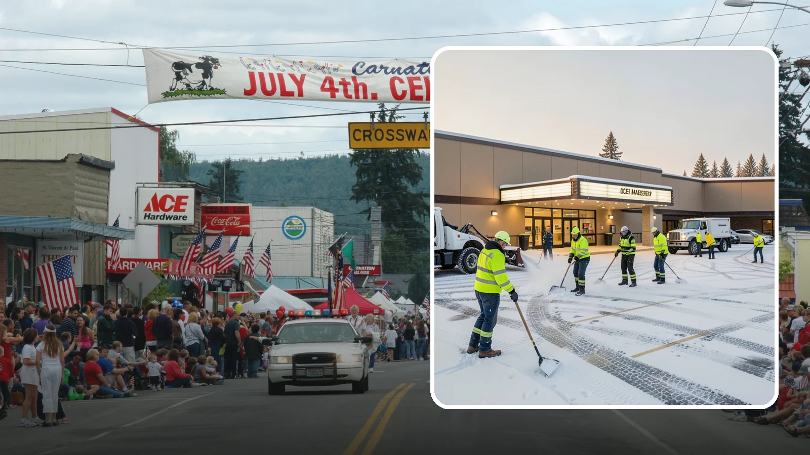Movie Theater Snow Removal in Carnation, King County, WA - A snowy Friday night should not empty your auditoriums, so we keep the lot, box-office walk, and entrance dry and safe for...