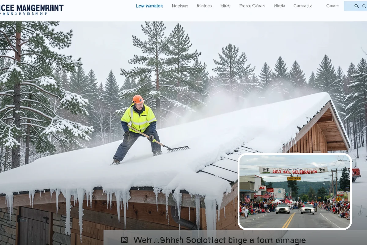 Movie Theater Snow Removal in Carnation, King County, WA - Lot cleared and salted before evening showtimes