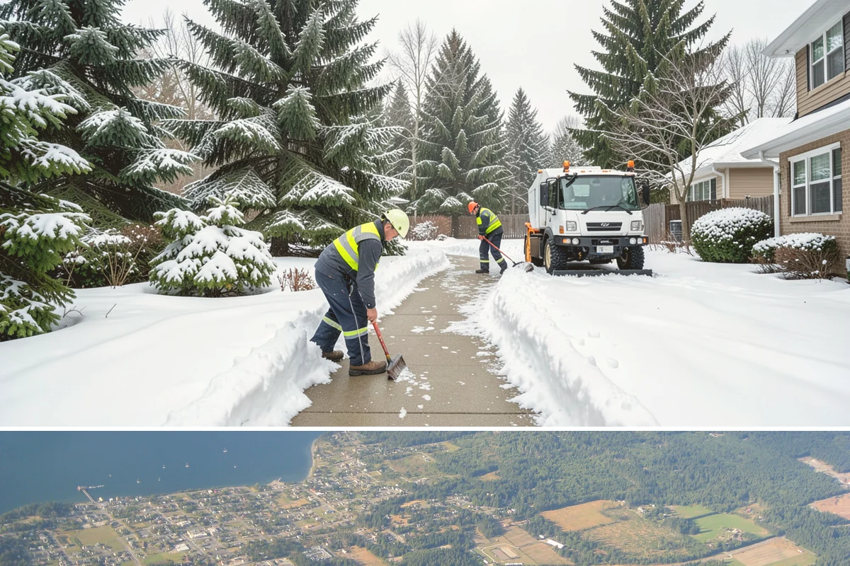 Movie Theater Snow Removal in Coupeville, Island County, WA - Expect the heaviest need on December through February weekends, when cold evenings follow damp Puget Sound days.