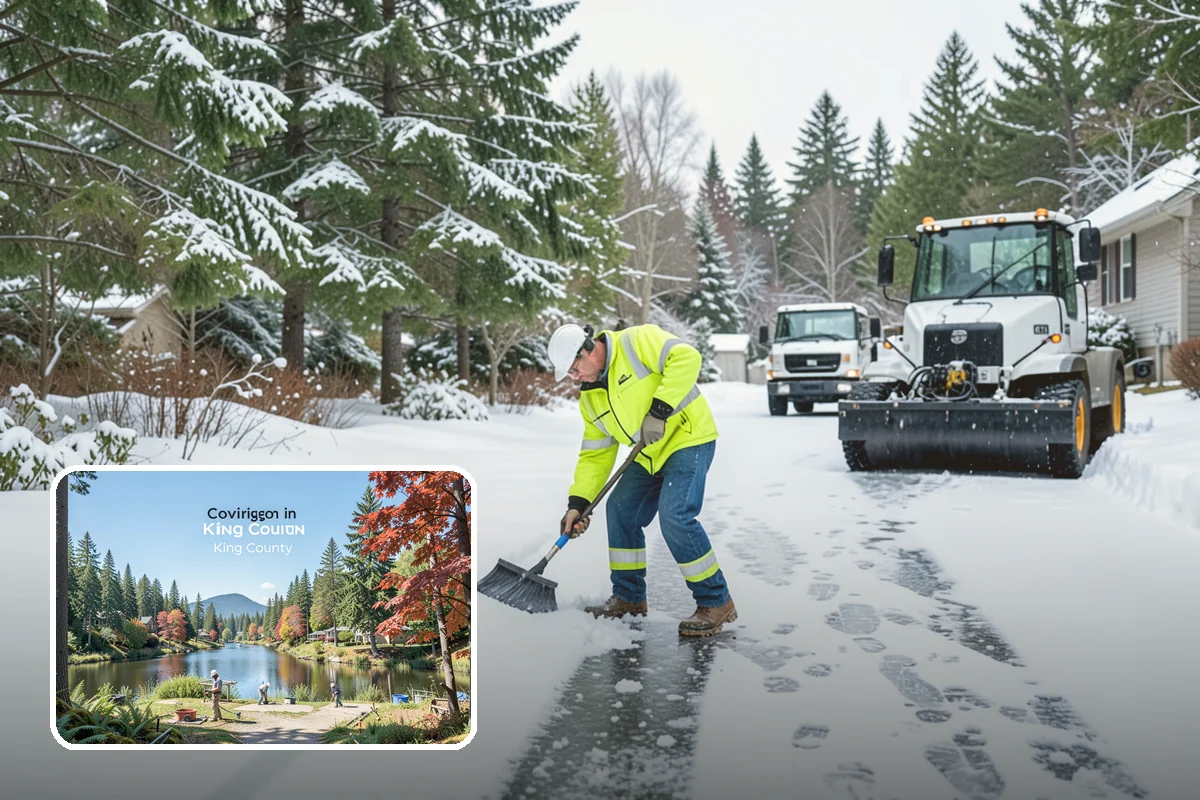 Movie Theater Snow Removal in Covington, King County, WA - Lot cleared and salted before evening showtimes