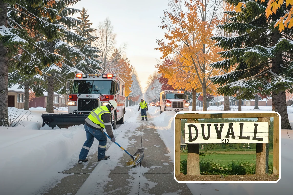 Movie Theater Snow Removal in Duvall, King County, WA - Lot cleared and salted before evening showtimes