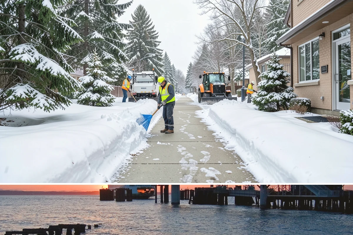 Movie Theater Snow Removal in Edmonds, Snohomish County, WA - Expect the heaviest need on December through February weekends, when cold evenings follow damp Puget Sound days.