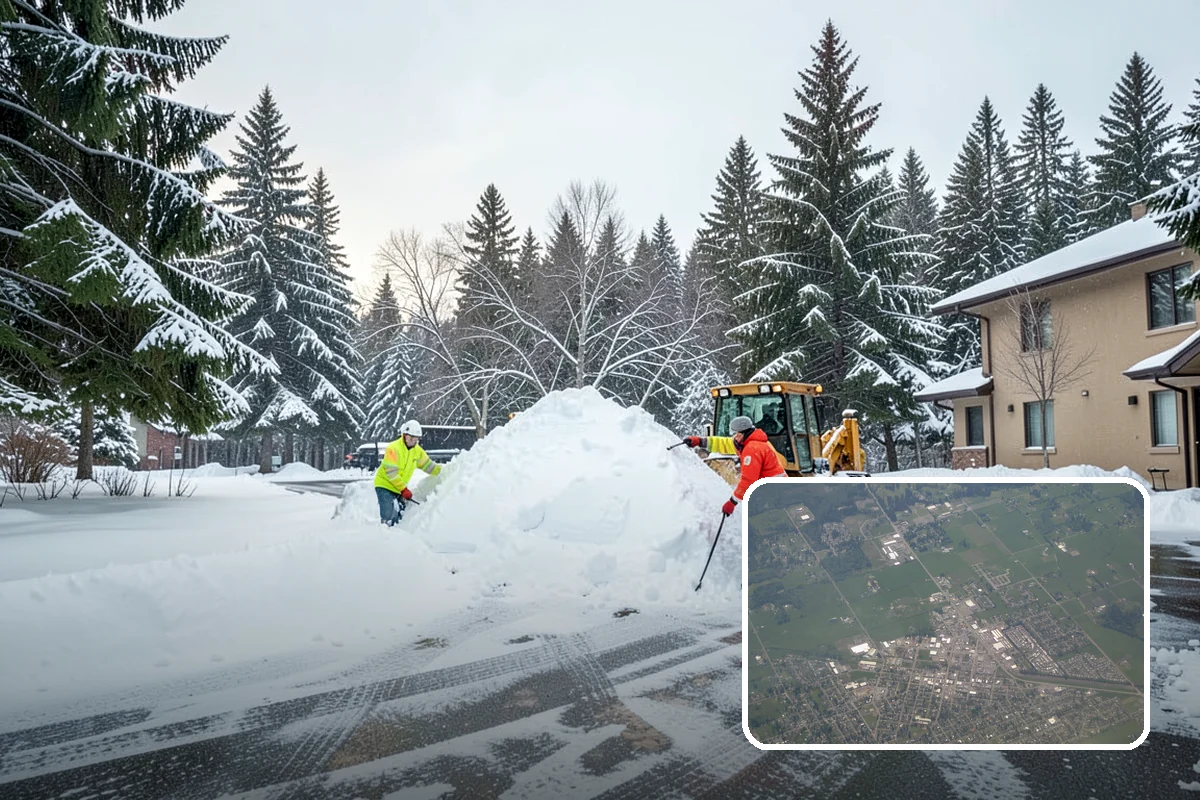 Movie Theater Snow Removal in Enumclaw, King County, WA - Lot cleared and salted before evening showtimes