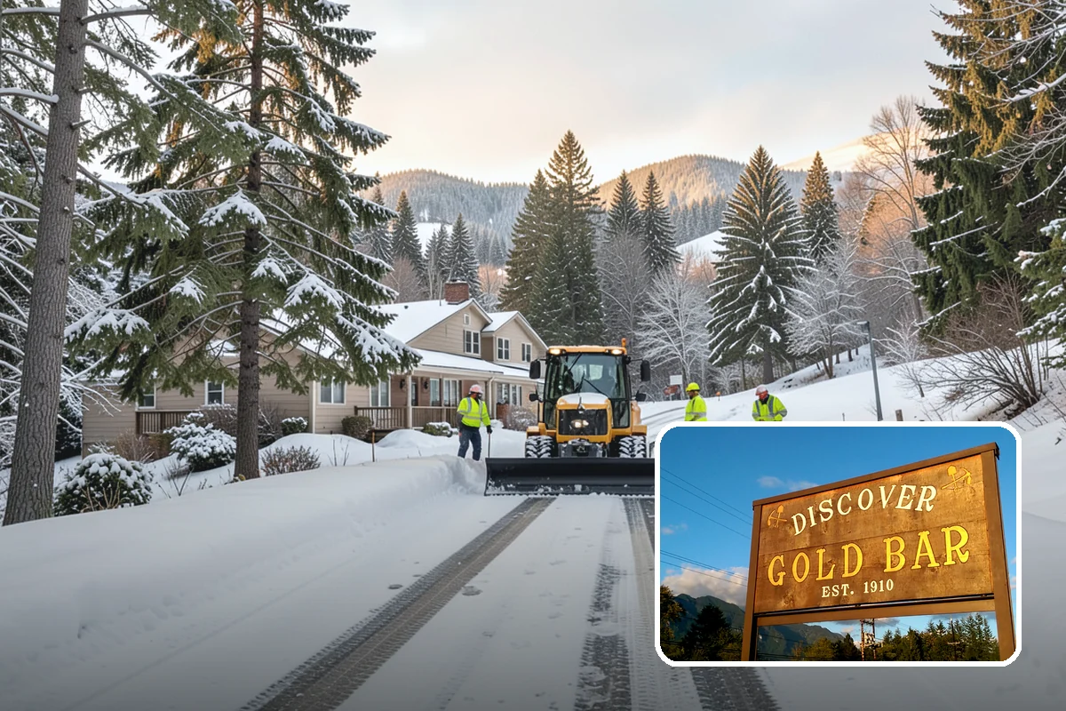 Movie Theater Snow Removal in Gold Bar, Snohomish County, WA - Lot cleared and salted before evening showtimes