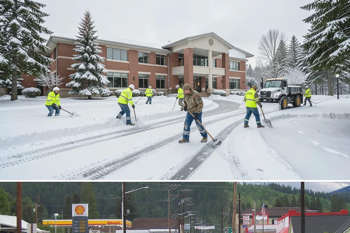 Movie Theater Snow Removal in Granite Falls, Snohomish County, WA - Expect the heaviest need on December through February weekends, when cold evenings follow damp Puget Sound days.