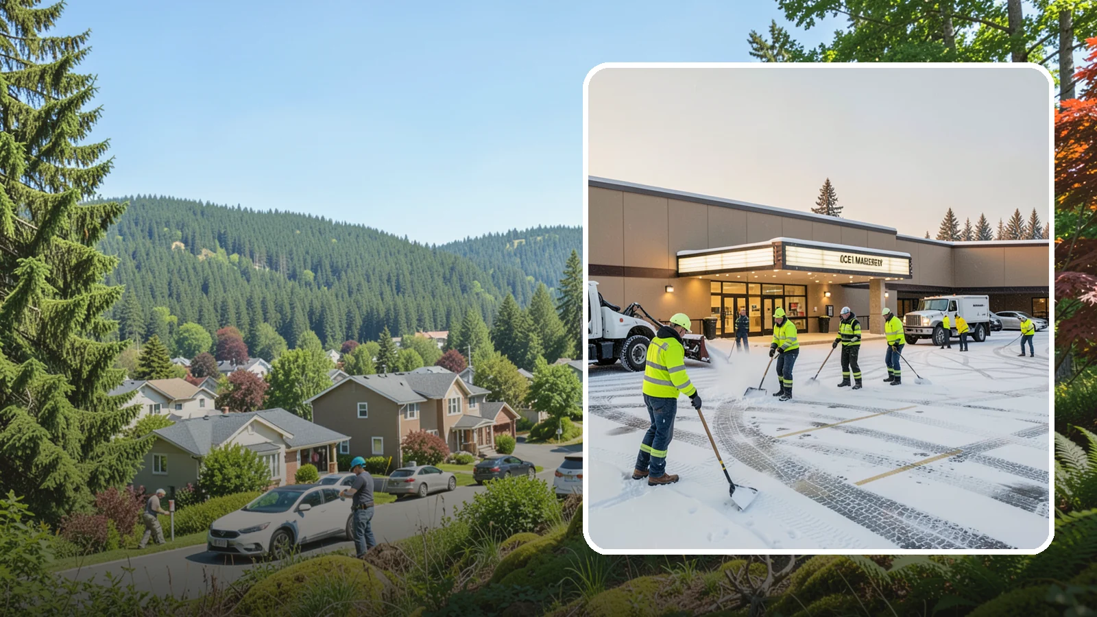 Movie Theater Snow Removal in Index, Snohomish County, WA - A snowy Friday night should not empty your auditoriums, so we keep the lot, box-office walk, and entrance dry and safe for...