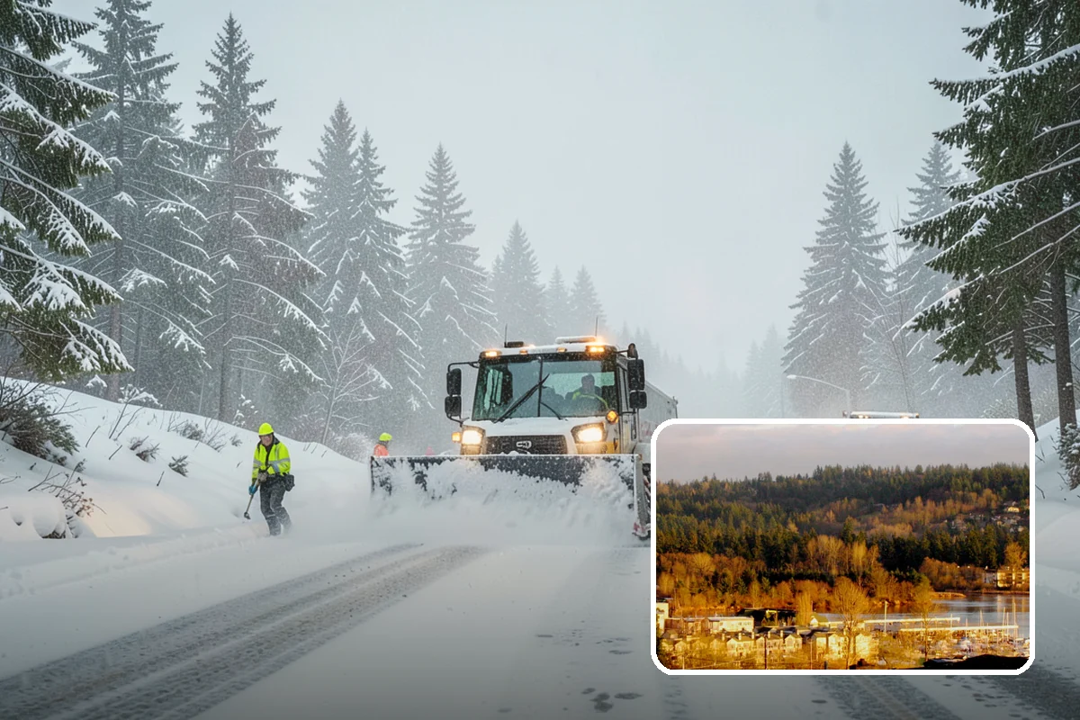 Movie Theater Snow Removal in Kenmore, King County, WA - Lot cleared and salted before evening showtimes