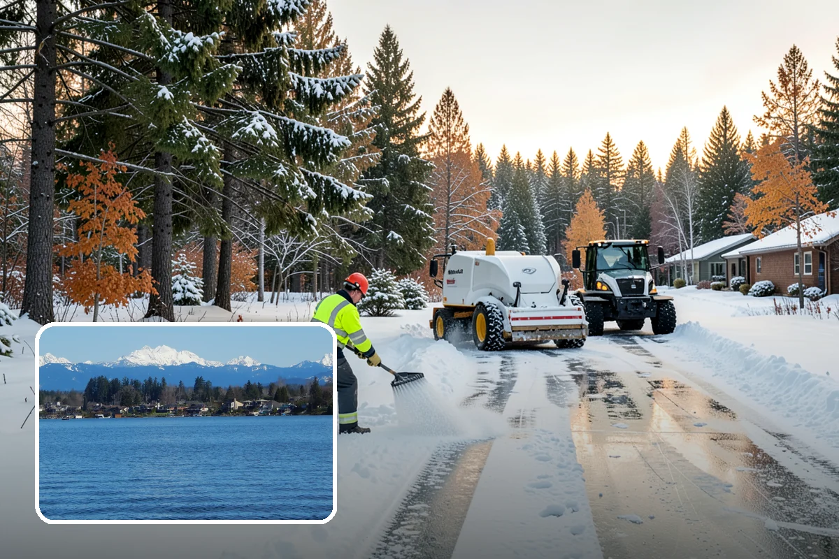 Movie Theater Snow Removal in Lake Stevens, Snohomish County, WA - Lot cleared and salted before evening showtimes