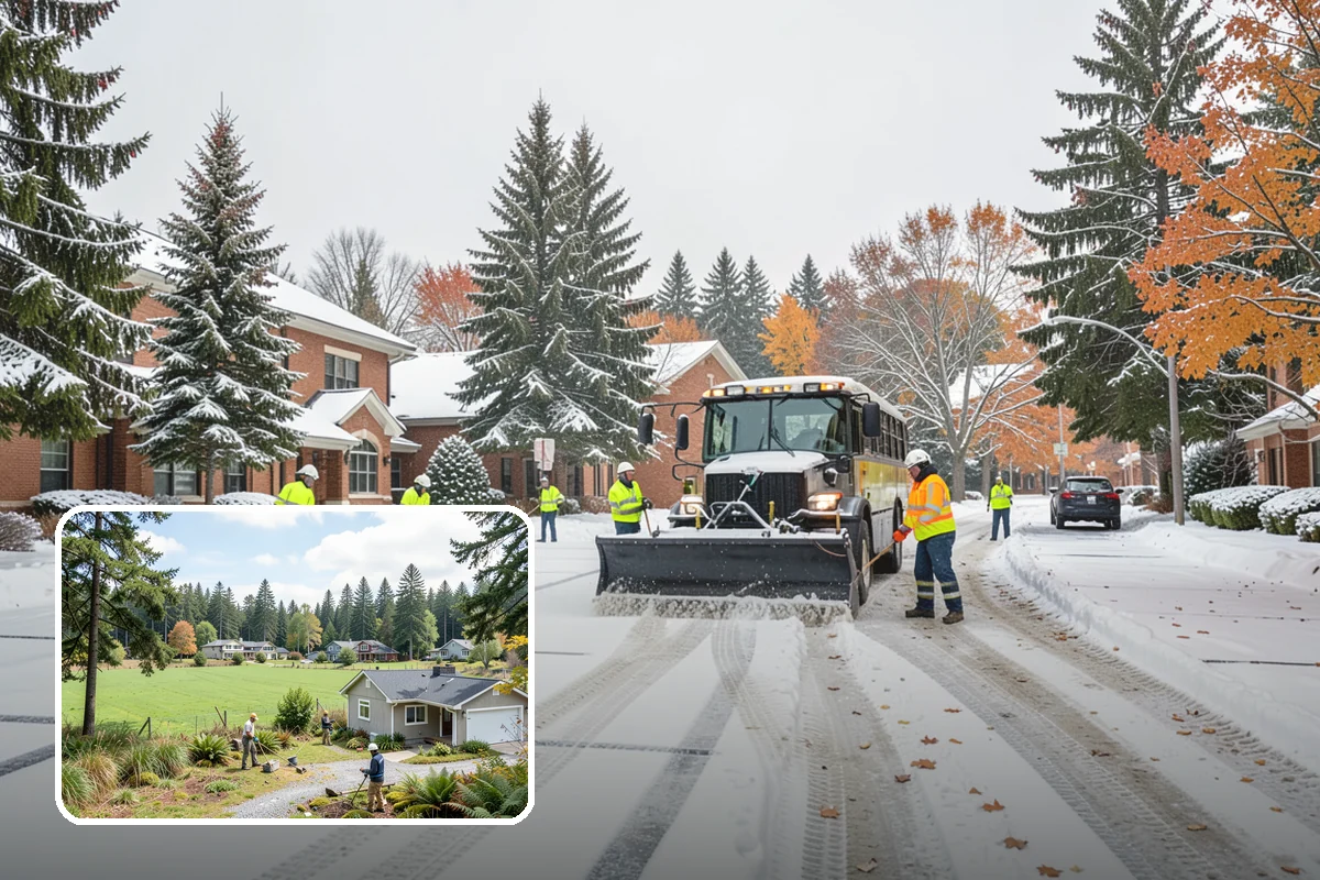 Movie Theater Snow Removal in Lyman, Skagit County, WA - Lot cleared and salted before evening showtimes