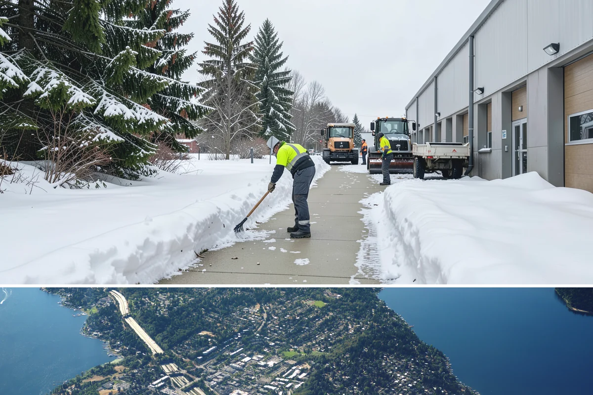 Movie Theater Snow Removal in Mercer Island, King County, WA - Expect the heaviest need on December through February weekends, when cold evenings follow damp Puget Sound days.