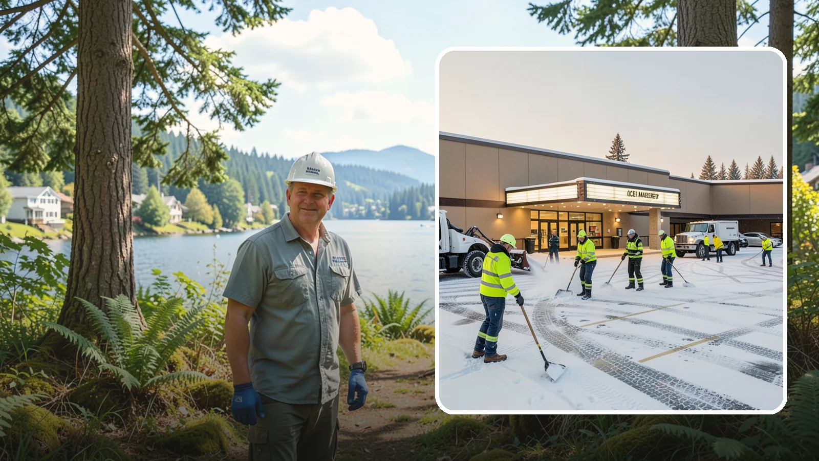Movie Theater Snow Removal in Milton, King County, WA - A snowy Friday night should not empty your auditoriums, so we keep the lot, box-office walk, and entrance dry and safe for...