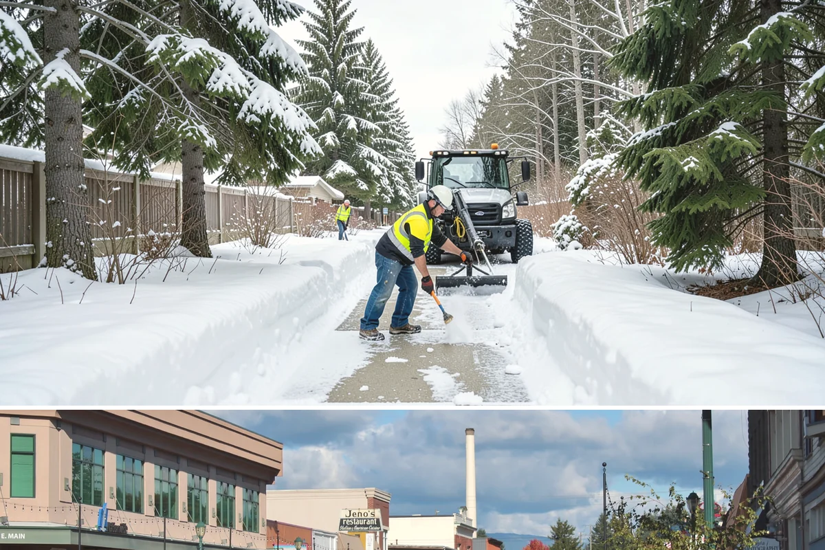 Movie Theater Snow Removal in Monroe, Snohomish County, WA - Expect the heaviest need on December through February weekends, when cold evenings follow damp Puget Sound days.