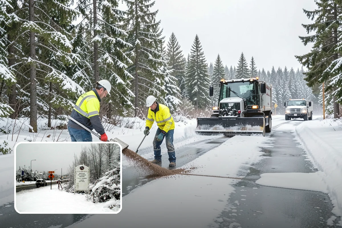 Movie Theater Snow Removal in Newcastle, King County, WA - Lot cleared and salted before evening showtimes