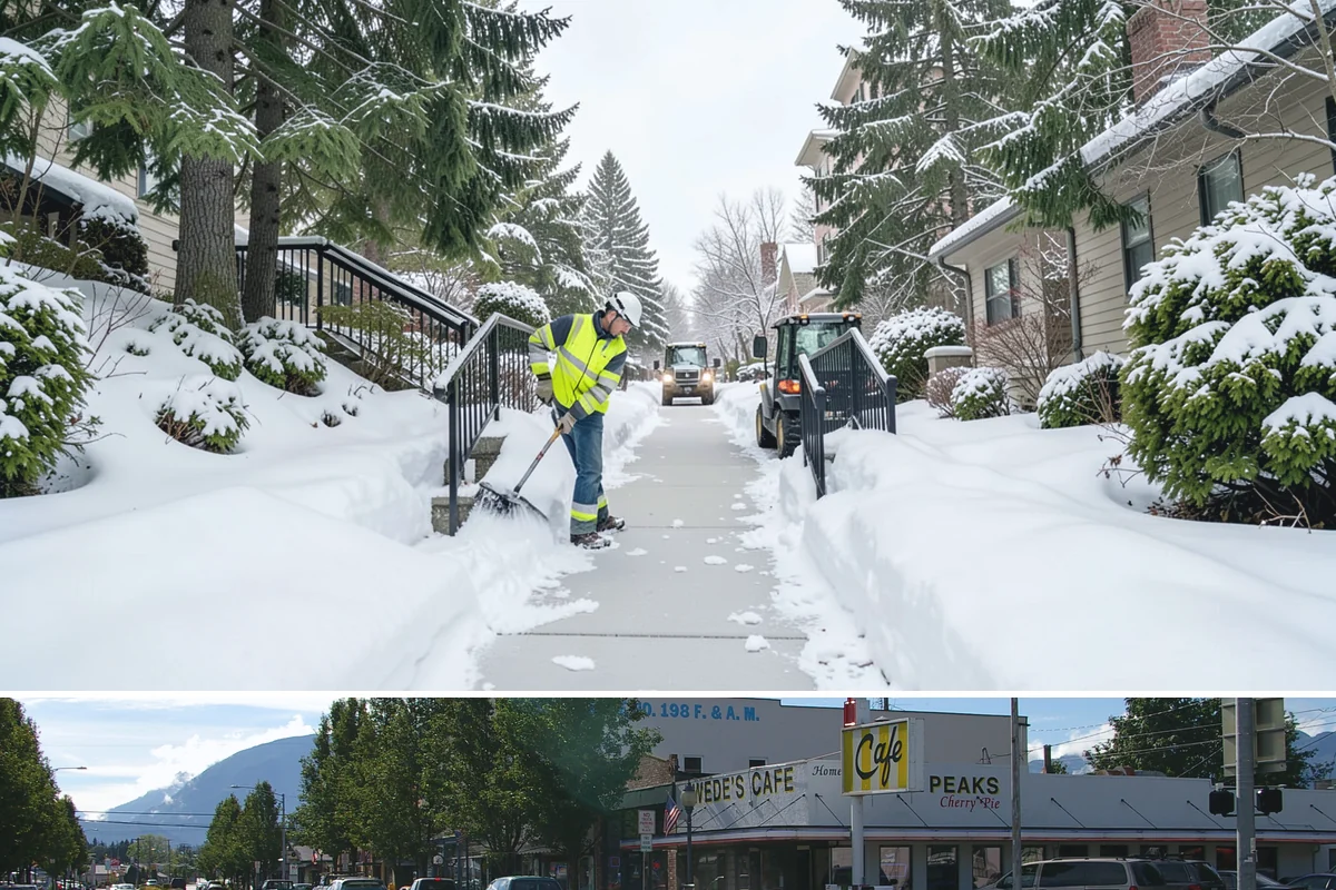Movie Theater Snow Removal in North Bend, King County, WA - Expect the heaviest need on December through February weekends, when cold evenings follow damp Puget Sound days.